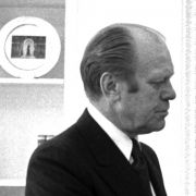 Max M. Fisher met with President Gerald Ford and Secretary of State Henry Kissinger in the Oval Office on April 9, 1975 to discuss the reassessment of US policy. 